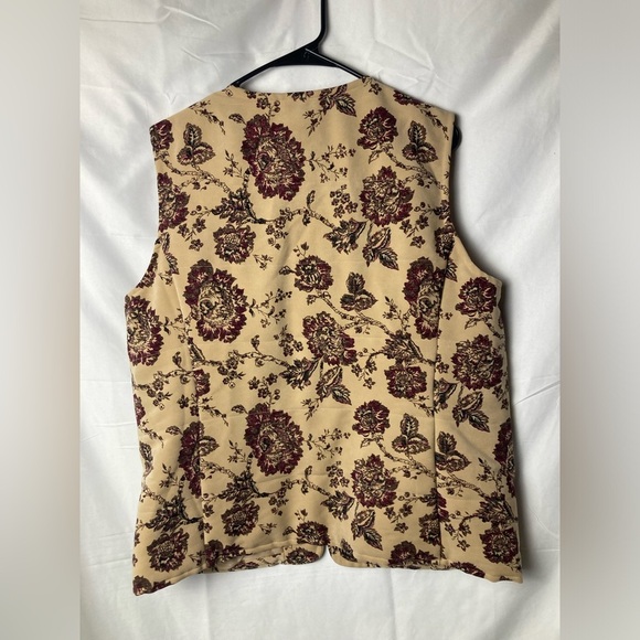 Villager Womens Vest Size L Floral Quilted Zip Front Business Casual Autumn Fall - Picture 3 of 5